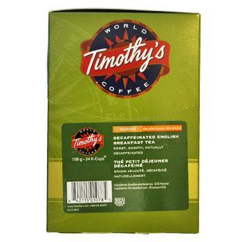 timothy's decaf english breakfast tea k cups